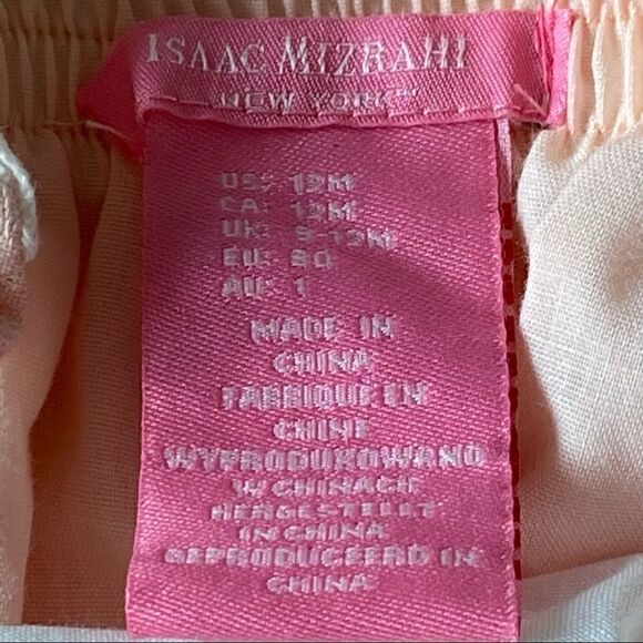 Isaac Mizrahi Girls Spring Romper Pale Peach Cotton Criss Cross Back Size 12 M - Picture 10 of 13
